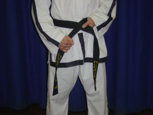 Tieing The TaeKwonDo Belt Looking Sharp At All Classes.
